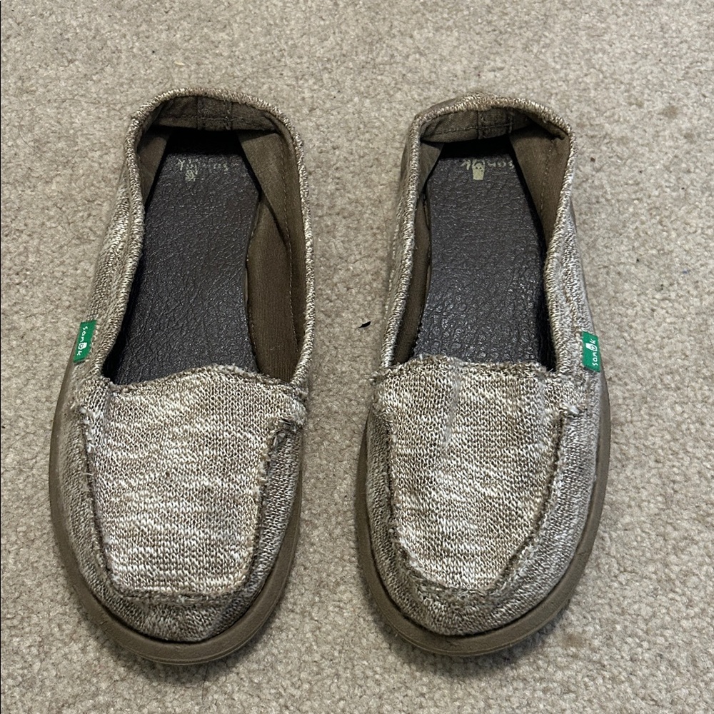 Sanuk Textured Slip-On Loafers in Coffee